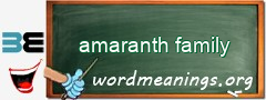 WordMeaning blackboard for amaranth family